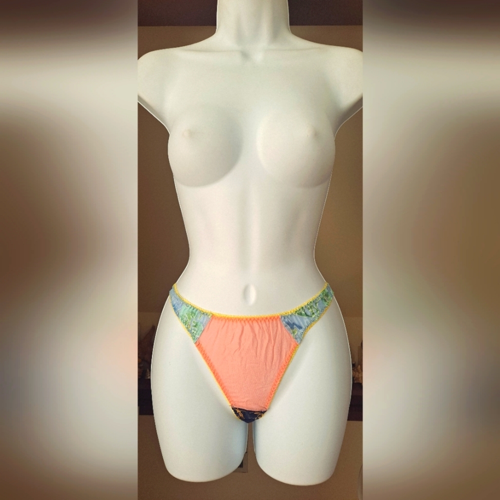 MARY GREEN Thong Earth San Francisco Eco Friendly Silk One Of A Kind Panties S